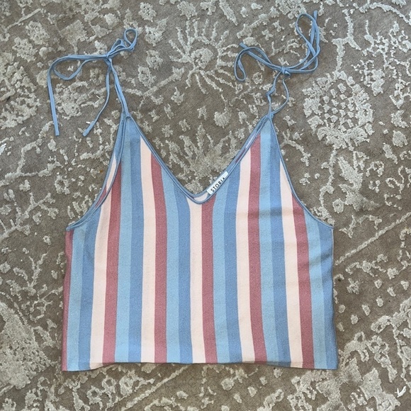 Twenty5a adjustable tank top - pink blue and white - Picture 2 of 5